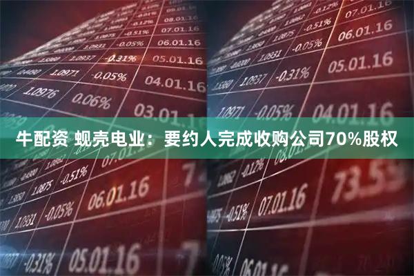 牛配资 蚬壳电业：要约人完成收购公司70%股权