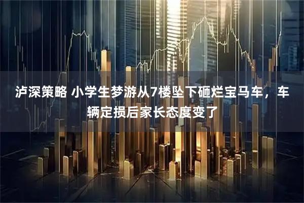 泸深策略 小学生梦游从7楼坠下砸烂宝马车，车辆定损后家长态度变了